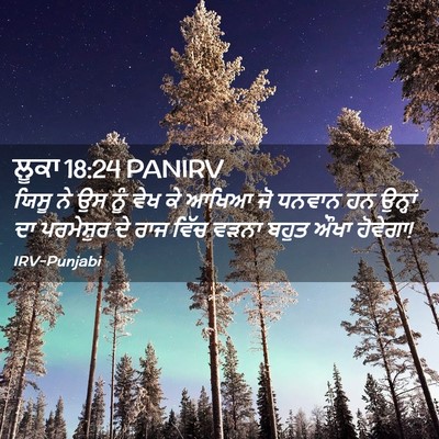 Picture 02 - ਲੂਕਾ 18:24 PANIRV - ਯਿਸੂ ਨੇ ਉਸ ਨੂੰ ਵੇਖ - Bible Verse Picture