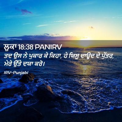 Picture 02 - ਲੂਕਾ 18:38 PANIRV - ਤਦ ਉਸ ਨੇ ਪੁਕਾਰ ਕੇ - Bible Verse Picture