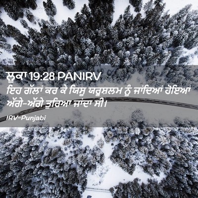 Picture 02 - ਲੂਕਾ 19:28 PANIRV - ਇਹ ਗੱਲਾਂ ਕਰ ਕੇ ਯਿਸੂ - Bible Verse Picture