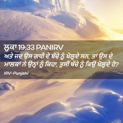Picture 02 - ਲੂਕਾ 19:33 PANIRV - ਅਤੇ ਜਦ ਉਸ ਗਧੀ ਦੇ - Bible Verse Picture