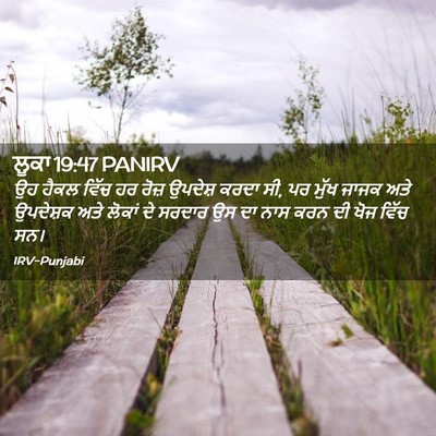 Picture 02 - ਲੂਕਾ 19:47 PANIRV - ਉਹ ਹੈਕਲ ਵਿੱਚ ਹਰ - Bible Verse Picture