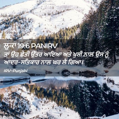 Picture 02 - ਲੂਕਾ 19:6 PANIRV - ਤਾਂ ਉਹ ਛੇਤੀ ਉੱਤਰ - Bible Verse Picture