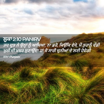 Picture 02 - ਲੂਕਾ 2:10 PANIRV - ਤਦ ਦੂਤ ਨੇ ਉਨ੍ਹਾਂ - Bible Verse Picture