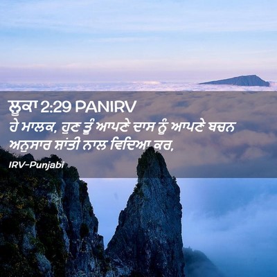 Picture 02 - ਲੂਕਾ 2:29 PANIRV - ਹੇ ਮਾਲਕ, ਹੁਣ ਤੂੰ - Bible Verse Picture