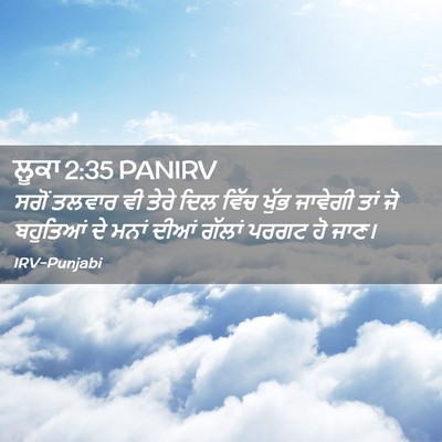 Picture 02 - ਲੂਕਾ 2:35 PANIRV - ਸਗੋਂ ਤਲਵਾਰ ਵੀ ਤੇਰੇ - Bible Verse Picture