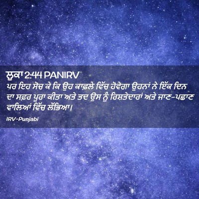 Picture 02 - ਲੂਕਾ 2:44 PANIRV - ਪਰ ਇਹ ਸੋਚ ਕੇ ਕਿ ਉਹ - Bible Verse Picture