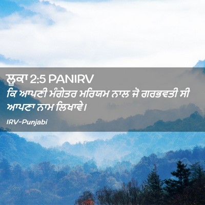 Picture 02 - ਲੂਕਾ 2:5 PANIRV - ਕਿ ਆਪਣੀ ਮੰਗੇਤਰ - Bible Verse Picture