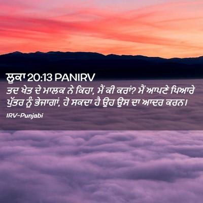 Picture 02 - ਲੂਕਾ 20:13 PANIRV - ਤਦ ਖੇਤ ਦੇ ਮਾਲਕ ਨੇ - Bible Verse Picture