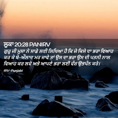 Picture 02 - ਲੂਕਾ 20:28 PANIRV - ਗੁਰੂ ਜੀ ਮੂਸਾ ਨੇ - Bible Verse Picture
