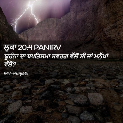 Picture 02 - ਲੂਕਾ 20:4 PANIRV - ਯੂਹੰਨਾ ਦਾ ਬਪਤਿਸਮਾ - Bible Verse Picture