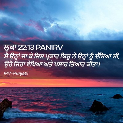 Picture 02 - ਲੂਕਾ 22:13 PANIRV - ਸੋ ਉਨ੍ਹਾਂ ਜਾ ਕੇ ਜਿਸ - Bible Verse Picture