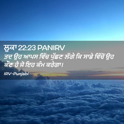 Picture 02 - ਲੂਕਾ 22:23 PANIRV - ਤਦ ਉਹ ਆਪਸ ਵਿੱਚ - Bible Verse Picture