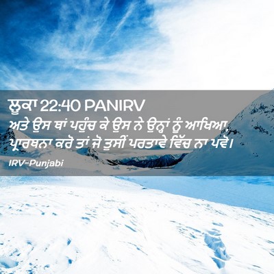 Picture 02 - ਲੂਕਾ 22:40 PANIRV - ਅਤੇ ਉਸ ਥਾਂ ਪਹੁੰਚ ਕੇ - Bible Verse Picture