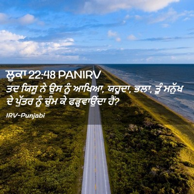 Picture 02 - ਲੂਕਾ 22:48 PANIRV - ਤਦ ਯਿਸੂ ਨੇ ਉਸ ਨੂੰ - Bible Verse Picture