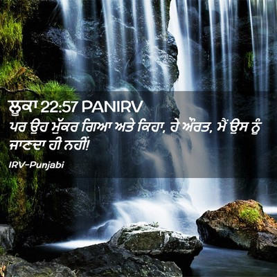 Picture 02 - ਲੂਕਾ 22:57 PANIRV - ਪਰ ਉਹ ਮੁੱਕਰ ਗਿਆ ਅਤੇ - Bible Verse Picture