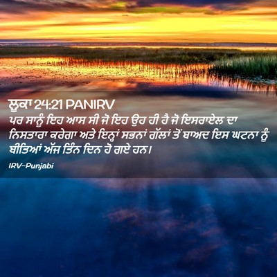 Picture 02 - ਲੂਕਾ 24:21 PANIRV - ਪਰ ਸਾਨੂੰ ਇਹ ਆਸ ਸੀ - Bible Verse Picture