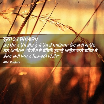Picture 02 - ਲੂਕਾ 3:7 PANIRV - ਤਦ ਉਸ ਨੇ ਉਸ ਭੀੜ ਨੂੰ - Bible Verse Picture