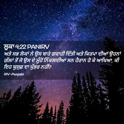 Picture 02 - ਲੂਕਾ 4:22 PANIRV - ਅਤੇ ਸਭ ਲੋਕਾਂ ਨੇ ਉਸ - Bible Verse Picture