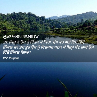 Picture 02 - ਲੂਕਾ 4:35 PANIRV - ਤਦ ਯਿਸੂ ਨੇ ਉਸ ਨੂੰ - Bible Verse Picture