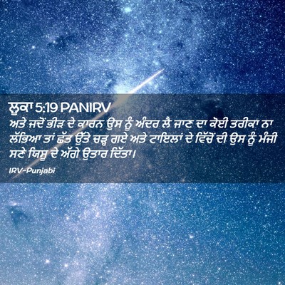 Picture 02 - ਲੂਕਾ 5:19 PANIRV - ਅਤੇ ਜਦੋਂ ਭੀੜ ਦੇ - Bible Verse Picture