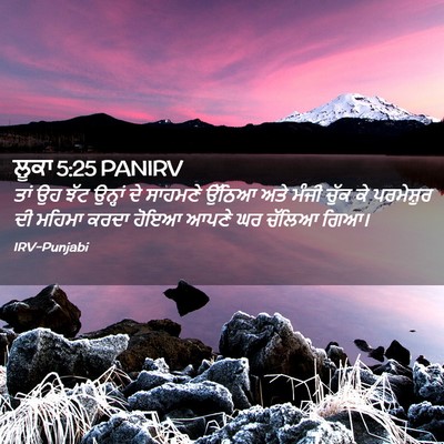 Picture 02 - ਲੂਕਾ 5:25 PANIRV - ਤਾਂ ਉਹ ਝੱਟ ਉਨ੍ਹਾਂ - Bible Verse Picture