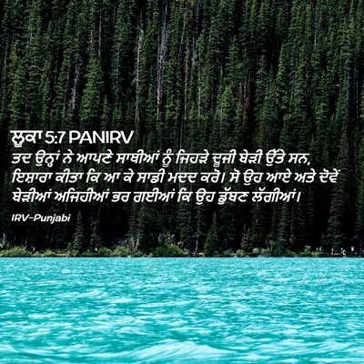 Picture 02 - ਲੂਕਾ 5:7 PANIRV - ਤਦ ਉਨ੍ਹਾਂ ਨੇ ਆਪਣੇ - Bible Verse Picture
