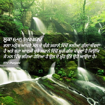 Picture 02 - ਲੂਕਾ 6:45 PANIRV - ਭਲਾ ਮਨੁੱਖ ਆਪਣੇ ਮਨ - Bible Verse Picture