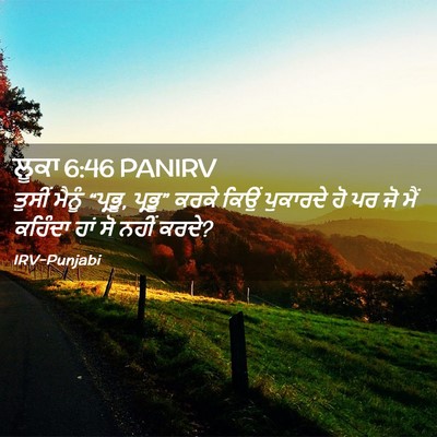 Picture 02 - ਲੂਕਾ 6:46 PANIRV - ਤੁਸੀਂ ਮੈਨੂੰ - Bible Verse Picture