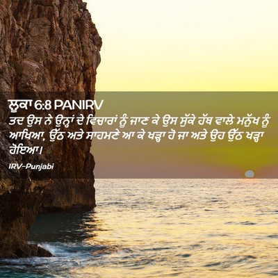 Picture 02 - ਲੂਕਾ 6:8 PANIRV - ਤਦ ਉਸ ਨੇ ਉਨ੍ਹਾਂ ਦੇ - Bible Verse Picture