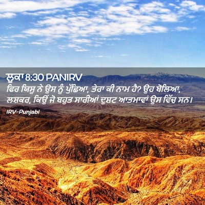 Picture 02 - ਲੂਕਾ 8:30 PANIRV - ਫਿਰ ਯਿਸੂ ਨੇ ਉਸ ਨੂੰ - Bible Verse Picture