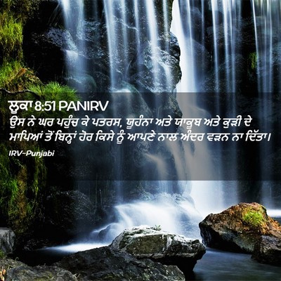 Picture 02 - ਲੂਕਾ 8:51 PANIRV - ਉਸ ਨੇ ਘਰ ਪਹੁੰਚ ਕੇ - Bible Verse Picture