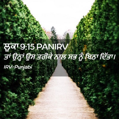 Picture 02 - ਲੂਕਾ 9:15 PANIRV - ਤਾਂ ਉਨ੍ਹਾਂ ਉਸ - Bible Verse Picture