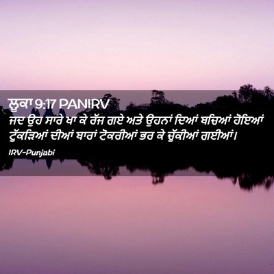 Picture 02 - ਲੂਕਾ 9:17 PANIRV - ਜਦ ਉਹ ਸਾਰੇ ਖਾ ਕੇ - Bible Verse Picture