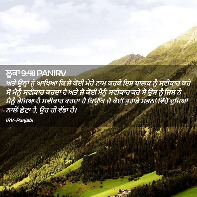 Picture 02 - ਲੂਕਾ 9:48 PANIRV - ਅਤੇ ਉਨ੍ਹਾਂ ਨੂੰ - Bible Verse Picture
