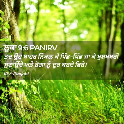 Picture 02 - ਲੂਕਾ 9:6 PANIRV - ਤਦ ਉਹ ਬਾਹਰ ਨਿੱਕਲ ਕੇ - Bible Verse Picture