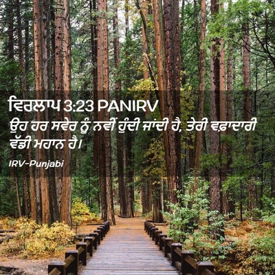 Picture 02 - ਵਿਰਲਾਪ 3:23 PANIRV - ਉਹ ਹਰ ਸਵੇਰ ਨੂੰ ਨਵੀਂ - Bible Verse Picture