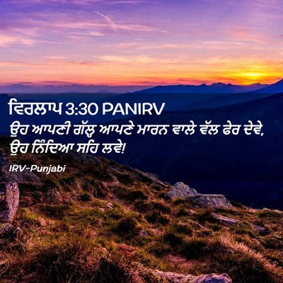 Picture 02 - ਵਿਰਲਾਪ 3:30 PANIRV - ਉਹ ਆਪਣੀ ਗੱਲ੍ਹ ਆਪਣੇ - Bible Verse Picture