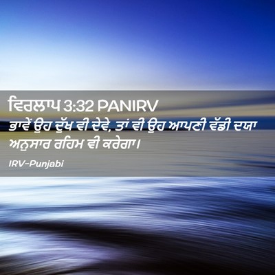 Picture 02 - ਵਿਰਲਾਪ 3:32 PANIRV - ਭਾਵੇਂ ਉਹ ਦੁੱਖ ਵੀ - Bible Verse Picture