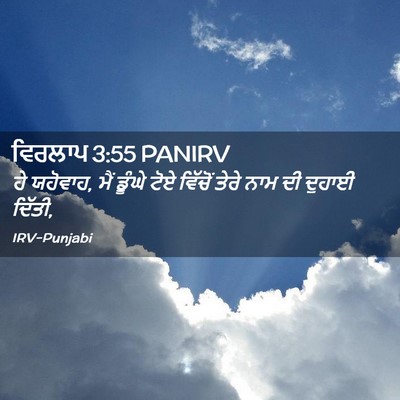 Picture 02 - ਵਿਰਲਾਪ 3:55 PANIRV - ਹੇ ਯਹੋਵਾਹ, ਮੈਂ - Bible Verse Picture