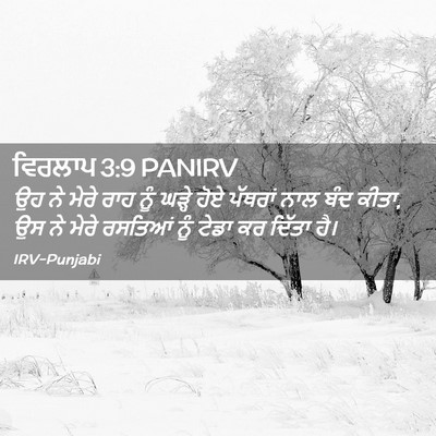 Picture 02 - ਵਿਰਲਾਪ 3:9 PANIRV - ਉਹ ਨੇ ਮੇਰੇ ਰਾਹ ਨੂੰ - Bible Verse Picture