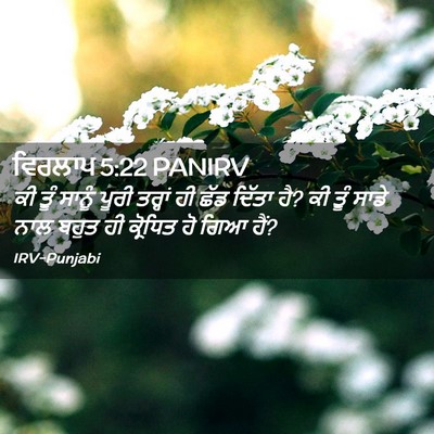 Picture 02 - ਵਿਰਲਾਪ 5:22 PANIRV - ਕੀ ਤੂੰ ਸਾਨੂੰ ਪੂਰੀ - Bible Verse Picture