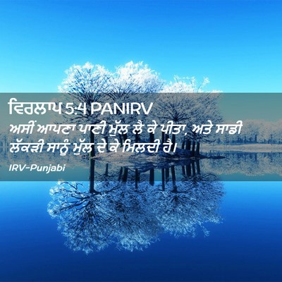 Picture 02 - ਵਿਰਲਾਪ 5:4 PANIRV - ਅਸੀਂ ਆਪਣਾ ਪਾਣੀ - Bible Verse Picture