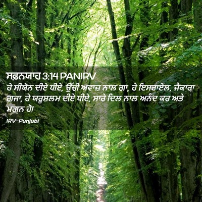 Picture 02 - ਸਫ਼ਨਯਾਹ 3:14 PANIRV - ਹੇ ਸੀਯੋਨ ਦੀਏ ਧੀਏ, - Bible Verse Picture