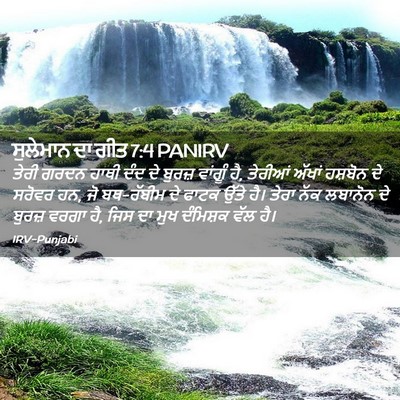 Picture 02 - ਸੁਲੇਮਾਨ ਦਾ ਗੀਤ 7:4 PANIRV - ਤੇਰੀ ਗਰਦਨ ਹਾਥੀ ਦੰਦ - Bible Verse Picture