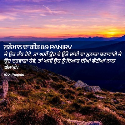 Picture 02 - ਸੁਲੇਮਾਨ ਦਾ ਗੀਤ 8:9 PANIRV - ਜੇ ਉਹ ਕੰਧ ਹੋਵੇ, ਤਾਂ - Bible Verse Picture