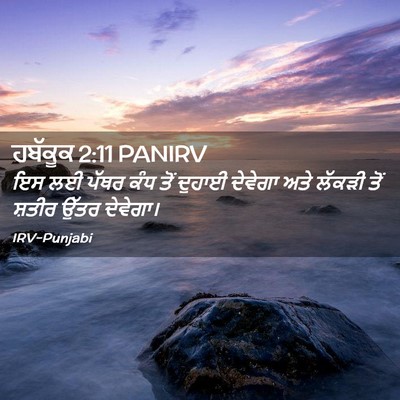 Picture 02 - ਹਬੱਕੂਕ 2:11 PANIRV - ਇਸ ਲਈ ਪੱਥਰ ਕੰਧ ਤੋਂ - Bible Verse Picture