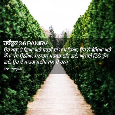 Picture 02 - ਹਬੱਕੂਕ 3:6 PANIRV - ਉਹ ਖੜ੍ਹਾ ਹੋ ਗਿਆ ਅਤੇ - Bible Verse Picture