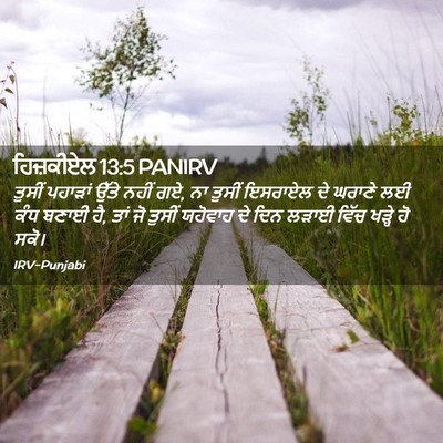 Picture 02 - ਹਿਜ਼ਕੀਏਲ 13:5 PANIRV - ਤੁਸੀਂ ਪਹਾੜਾਂ ਉੱਤੇ - Bible Verse Picture