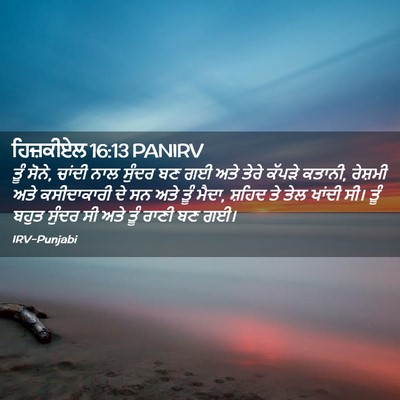 Picture 02 - ਹਿਜ਼ਕੀਏਲ 16:13 PANIRV - ਤੂੰ ਸੋਨੇ, ਚਾਂਦੀ ਨਾਲ - Bible Verse Picture