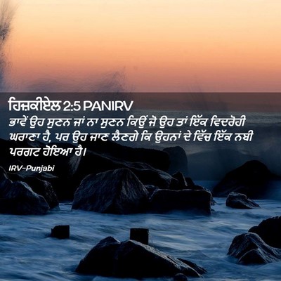 Picture 02 - ਹਿਜ਼ਕੀਏਲ 2:5 PANIRV - ਭਾਵੇਂ ਉਹ ਸੁਣਨ ਜਾਂ - Bible Verse Picture
